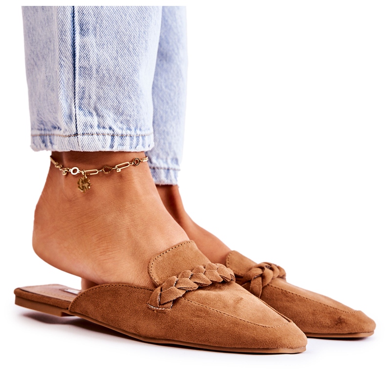 FB1 Damenhausschuhe Wildleder Beige Olena braun