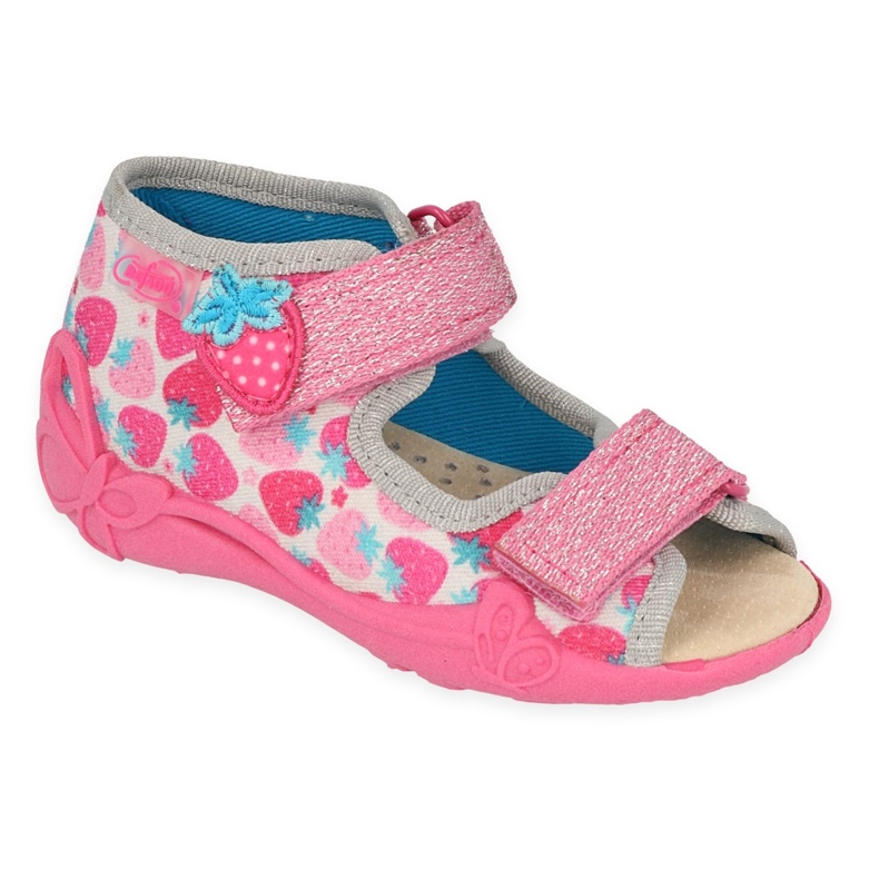Befado Kinderschuhe 342P046 blau rosa silber-