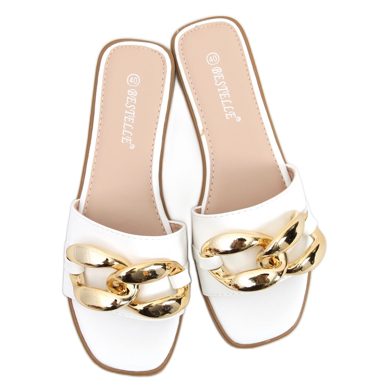 Hausschuhe mit einer Kette Dalia White weiß