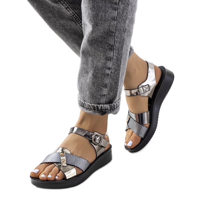 Graue Damensandalen von Tulia