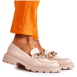 FB1 Leder Loafer Kette Hellbeige Amicable