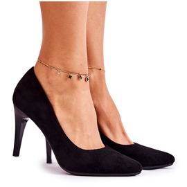 Sergio Leone Klassische Black Magicly Suede Stilettos schwarz