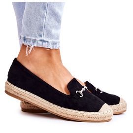 S.Barski Klassische schwarze Oresa Slip-On Damen-Espadrilles