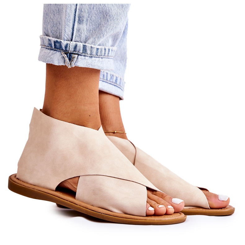 S.Barski Damen Ledersandalen Beige Catalise