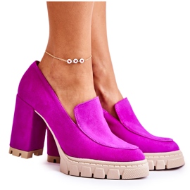 Modische Pumps auf der Lewski Shoes 3196 Fuchsia Platform rosa