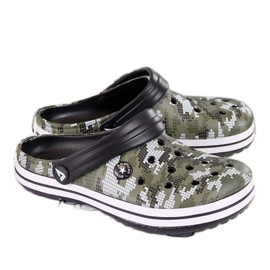 American Club W AM445B khakifarbene Schaumstoffpantoffeln schwarz