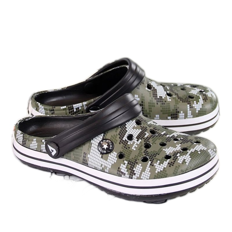 American Club W AM445B khakifarbene Schaumstoffpantoffeln schwarz