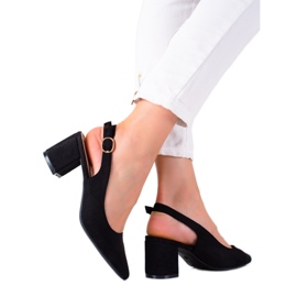 SHELOVET Schwarze Pumps mit offenem Absatz