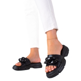 SHELOVET Damenhausschuhe auf der Plattform schwarz