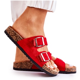 Rote Misandei-Slipper für Damen