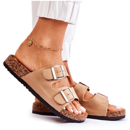 FB1 Damenhausschuhe Beige Misandei