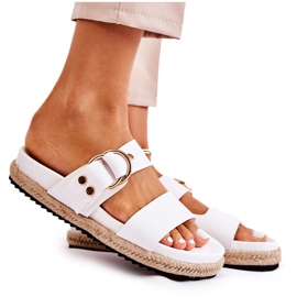 FB1 Modische weiße Penelope-Hausschuhe für Damen