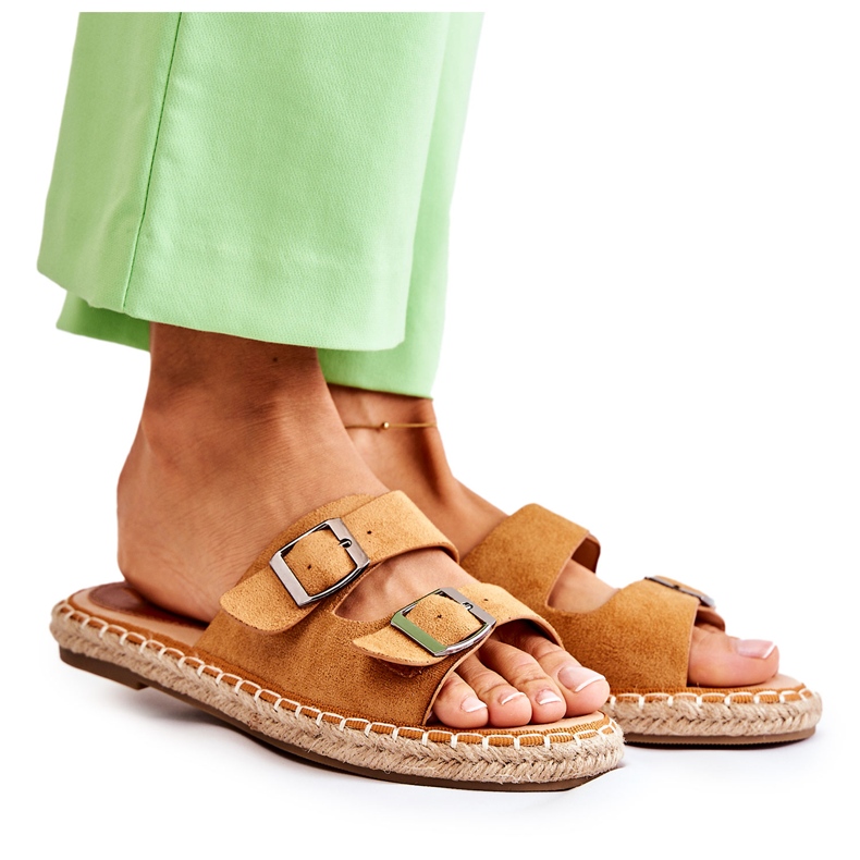 PG1 Klassische Wildleder Damenhausschuhe Camel Casilda braun