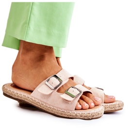 Klassische Wildleder Damenhausschuhe Beige Casilda