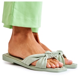 Modische Wildleder-Grün-Lorrie-Hausschuhe für Damen