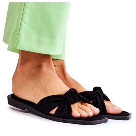 PG1 Modische schwarze Wildleder-Hausschuhe für Damen Lorrie