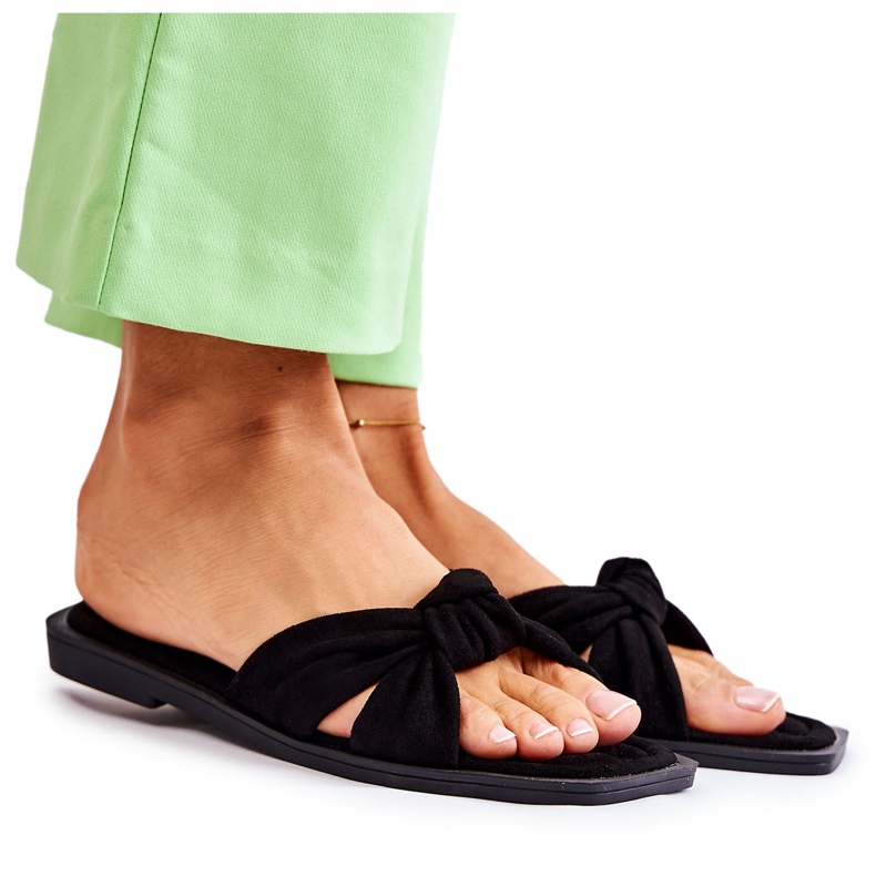 PG1 Modische schwarze Wildleder-Hausschuhe für Damen Lorrie