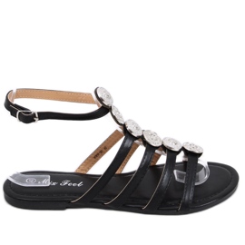 Logan Black Gladiator-Sandalen für Damen schwarz