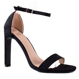 SHELOVET Elegante Sandalen an einer Bar schwarz