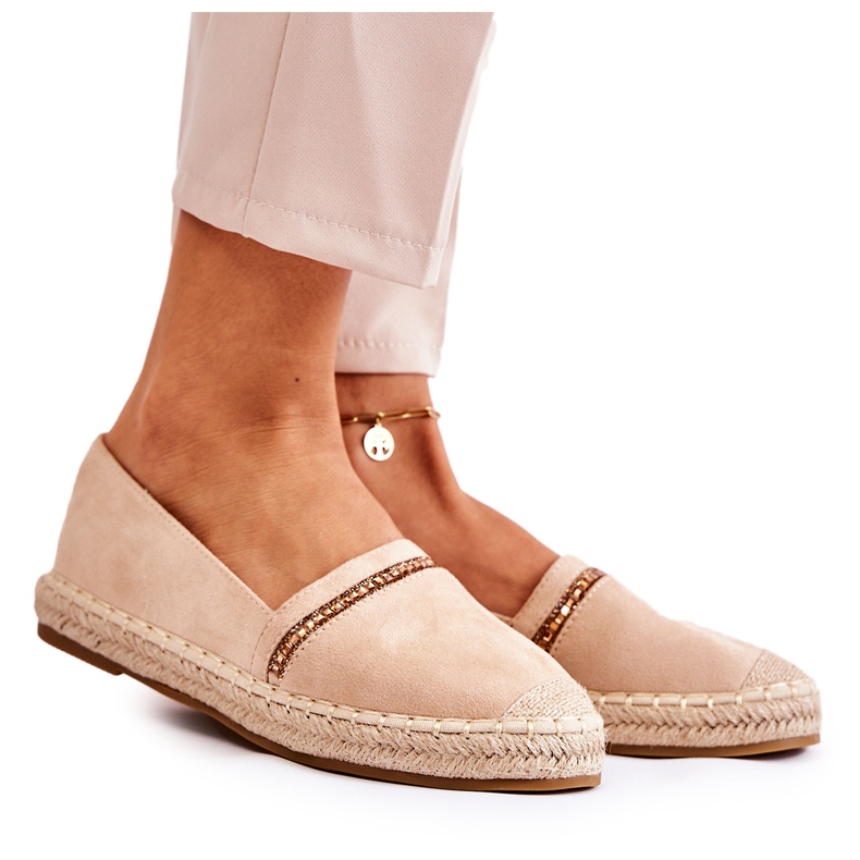 S.Barski Klassische beige Slip-on-Espadrilles für Damen Cersei