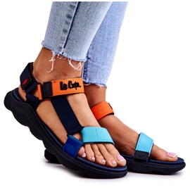 Sportliche Damensandale Lee Cooper LCW-22-34-0953L Mehrfarbig navy blau orange