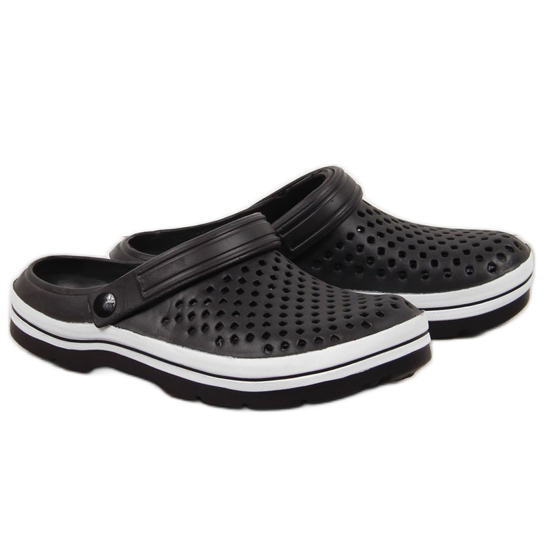 NEWS Pantoffeln aus schwarzem, durchbrochenem Schaumstoff