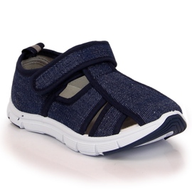 Turnschuhe für Jungen mit Klettverschluss marineblau Atletico