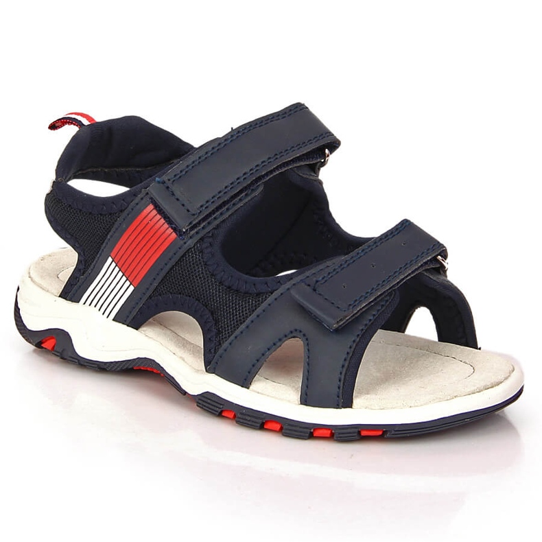Marineblaue Sandalen mit Klettverschluss von American Club für Jungen