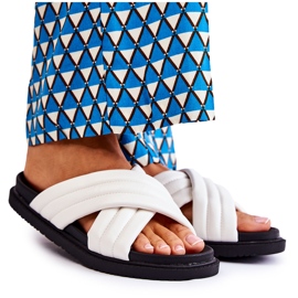 Klassische Damen-Hausschuhe aus weißem Leder Daron