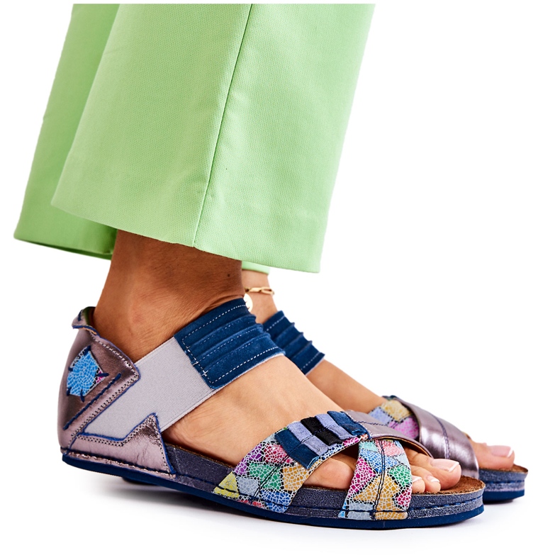 Ledersandalen mit Ripp Maciejka 03375 Blau