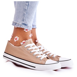 PJ1 Klassische Damen-Turnschuhe gebunden Dunkelbeige Be Mine