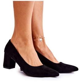 PS1 Klassische Wildlederpumps auf einer Stange Schwarz Lency