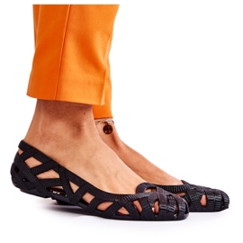 PH1 Schwarze Gummi-Ballerinas für Damen Indila