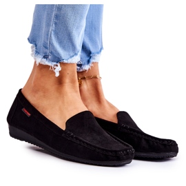 PH1 Schwarze Keil-Loafer aus Wildleder für Damen La Cava