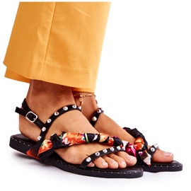 PG1 Damensandalen mit schwarzen Mataro-Verzierungen