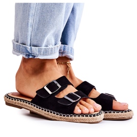 PG1 Klassische Wildleder Damenhausschuhe Schwarz Casilda