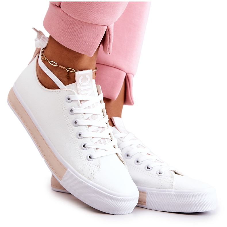 PS1 Damen-Sneaker aus Leder Weiß-Beige Mikayla