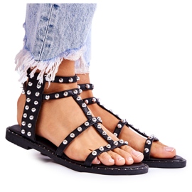 PG1 Damensandalen mit Nieten Schwarz Cavos