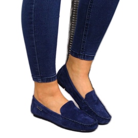 Marineblaue Lederschuhe W Vinceza