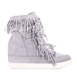 Graue Dias-Sneakers mit Keilabsatz