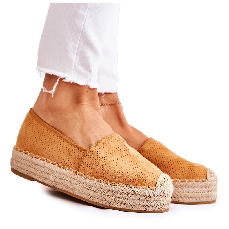 PG1 Damen-Espadrilles auf der Camel Marise-Plattform braun