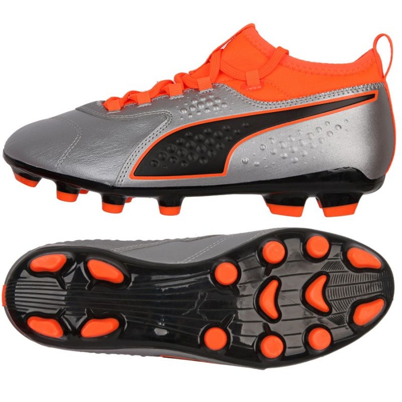 Fußballschuhe Puma One 3 Lth Hg M 104746 01 silber- silber-