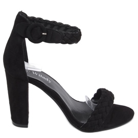 Donna Black Sandalen an der Post schwarz