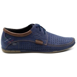 Mario Pala Durchbrochene Herrenschuhe 563 marineblau braun