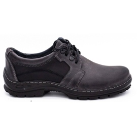 Polbut Graue Herren Lederschuhe K19 schwarz