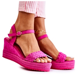 FB2 Keilsandalen aus Wildleder Fuchsia Gabriel rosa