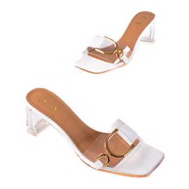 SHELOVET Transparente Pantoffeln am Pfosten weiß