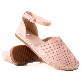 SHELOVET Durchbrochene Espadrilles rosa