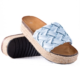 SHELOVET Plateau-Flip-Flops blau