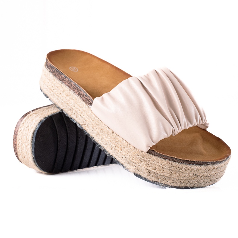 SHELOVET Espadrilles-Hausschuhe für Damen beige